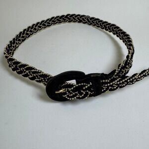 Beaded Black and gold‎ braided belt accessories